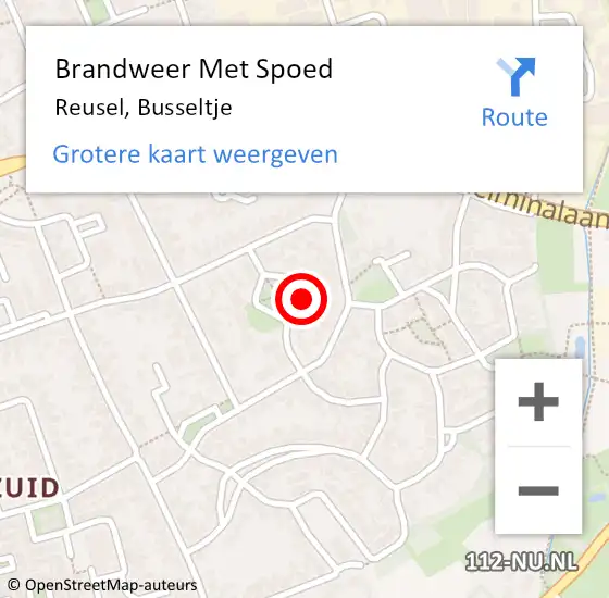 Locatie op kaart van de 112 melding: Brandweer Met Spoed Naar Reusel, Busseltje op 5 mei 2022 08:48