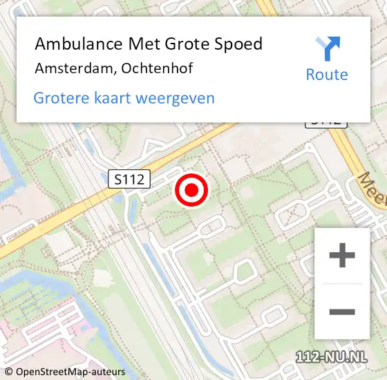 Locatie op kaart van de 112 melding: Ambulance Met Grote Spoed Naar Amsterdam-Zuidoost, Ochtenhof op 5 mei 2022 09:28