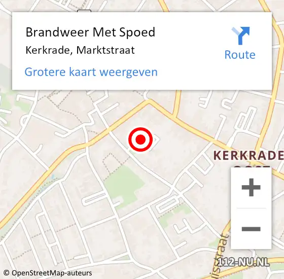 Locatie op kaart van de 112 melding: Brandweer Met Spoed Naar Kerkrade, Marktstraat op 5 mei 2022 09:54