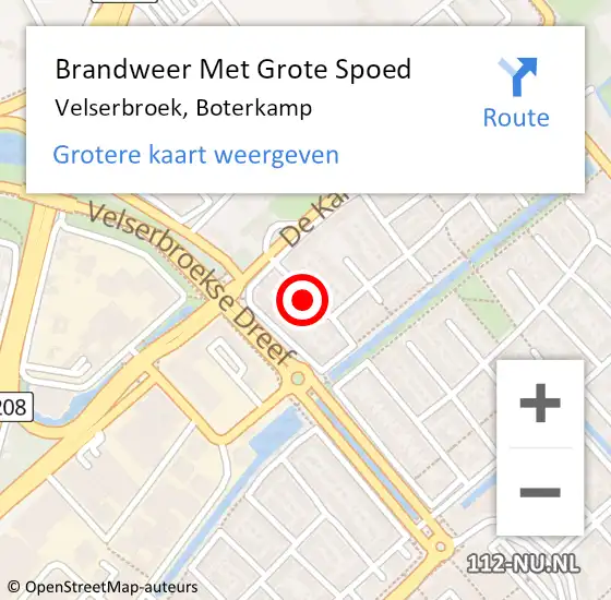 Locatie op kaart van de 112 melding: Brandweer Met Grote Spoed Naar Velserbroek, Boterkamp op 5 mei 2022 10:02