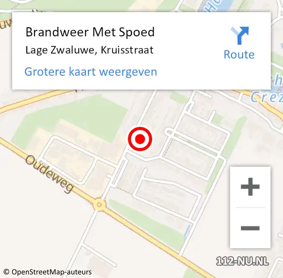 Locatie op kaart van de 112 melding: Brandweer Met Spoed Naar Lage Zwaluwe, Kruisstraat op 5 mei 2022 10:31