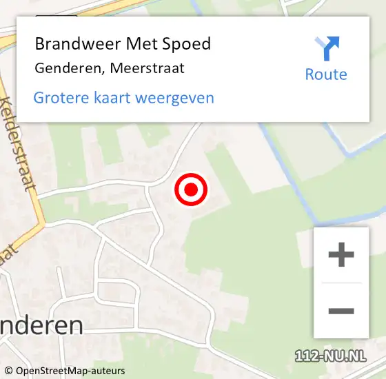 Locatie op kaart van de 112 melding: Brandweer Met Spoed Naar Genderen, Meerstraat op 5 mei 2022 10:35