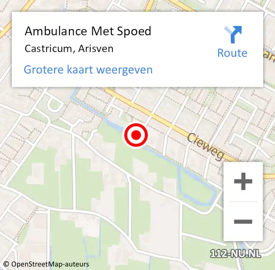 Locatie op kaart van de 112 melding: Ambulance Met Spoed Naar Castricum, Arisven op 5 mei 2022 11:00