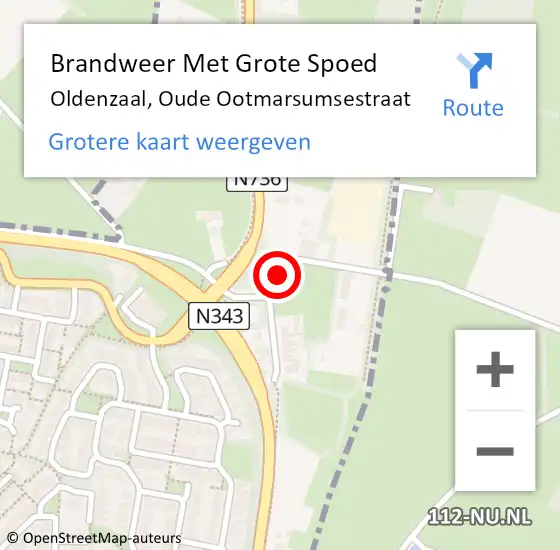 Locatie op kaart van de 112 melding: Brandweer Met Grote Spoed Naar Oldenzaal, Oude Ootmarsumsestraat op 5 mei 2022 11:09