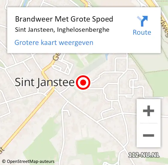 Locatie op kaart van de 112 melding: Brandweer Met Grote Spoed Naar Sint Jansteen, Inghelosenberghe op 5 mei 2022 11:25