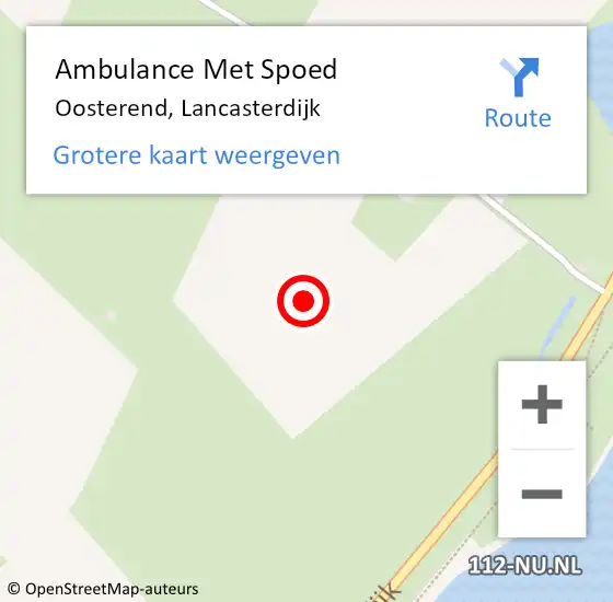 Locatie op kaart van de 112 melding: Ambulance Met Spoed Naar Oosterend, Lancasterdijk op 5 mei 2022 13:15