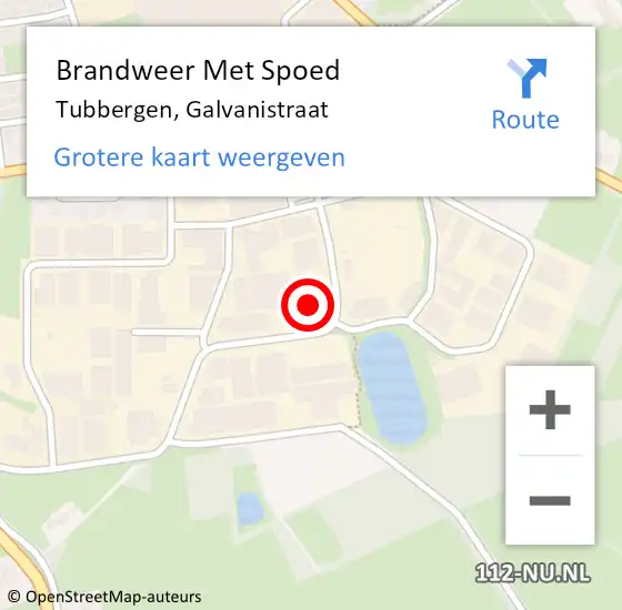 Locatie op kaart van de 112 melding: Brandweer Met Spoed Naar Tubbergen, Galvanistraat op 5 mei 2022 13:43