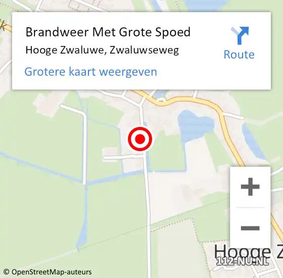 Locatie op kaart van de 112 melding: Brandweer Met Grote Spoed Naar Hooge Zwaluwe, Zwaluwseweg op 5 mei 2022 13:55