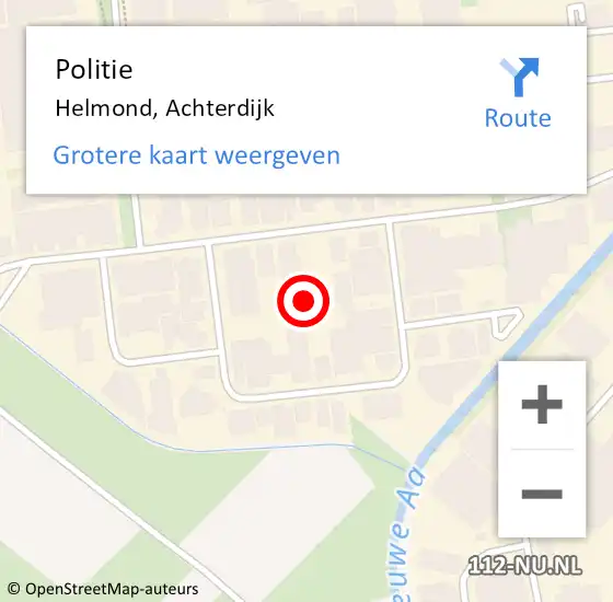 Locatie op kaart van de 112 melding: Politie Helmond, Achterdijk op 5 mei 2022 14:46