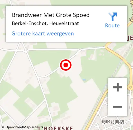 Locatie op kaart van de 112 melding: Brandweer Met Grote Spoed Naar Berkel-Enschot, Heuvelstraat op 5 mei 2022 15:18