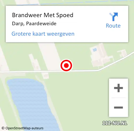 Locatie op kaart van de 112 melding: Brandweer Met Spoed Naar Darp, Paardeweide op 5 mei 2022 15:35