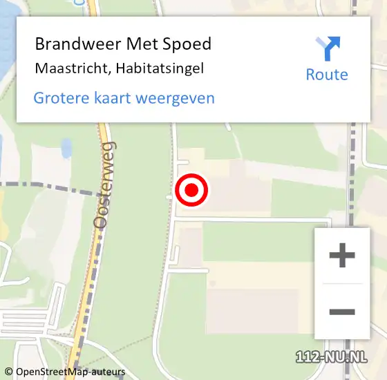 Locatie op kaart van de 112 melding: Brandweer Met Spoed Naar Maastricht, Habitatsingel op 5 mei 2022 17:29
