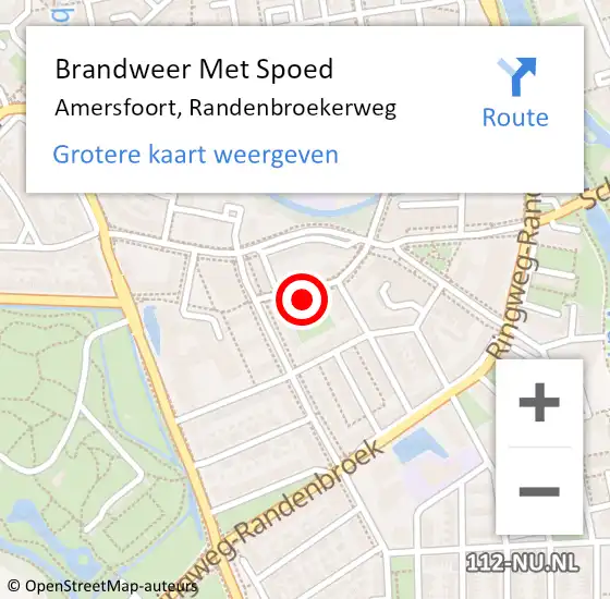 Locatie op kaart van de 112 melding: Brandweer Met Spoed Naar Amersfoort, Randenbroekerweg op 5 mei 2022 19:09
