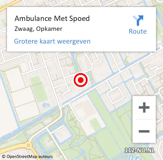 Locatie op kaart van de 112 melding: Ambulance Met Spoed Naar Zwaag, Opkamer op 5 mei 2022 19:22