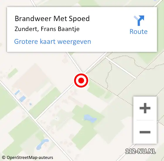 Locatie op kaart van de 112 melding: Brandweer Met Spoed Naar Zundert, Frans Baantje op 5 mei 2022 19:57