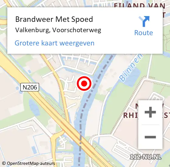 Locatie op kaart van de 112 melding: Brandweer Met Spoed Naar Valkenburg, Voorschoterweg op 5 mei 2022 20:27