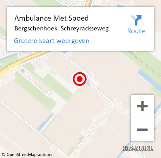 Locatie op kaart van de 112 melding: Ambulance Met Spoed Naar Bergschenhoek, Schreyrackseweg op 5 mei 2022 20:28