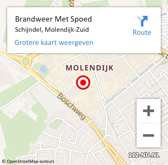 Locatie op kaart van de 112 melding: Brandweer Met Spoed Naar Schijndel, Molendijk-Zuid op 5 mei 2022 20:43