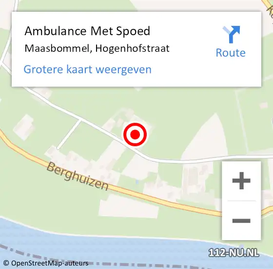 Locatie op kaart van de 112 melding: Ambulance Met Spoed Naar Maasbommel, Hogenhofstraat op 5 mei 2022 20:44