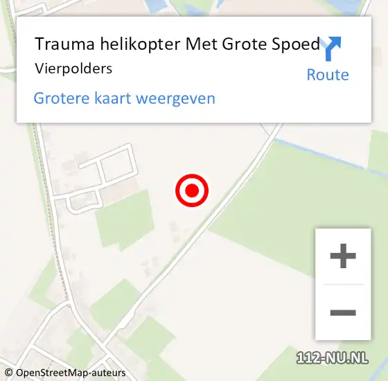 Locatie op kaart van de 112 melding: Trauma helikopter Met Grote Spoed Naar Vierpolders op 5 mei 2022 21:26