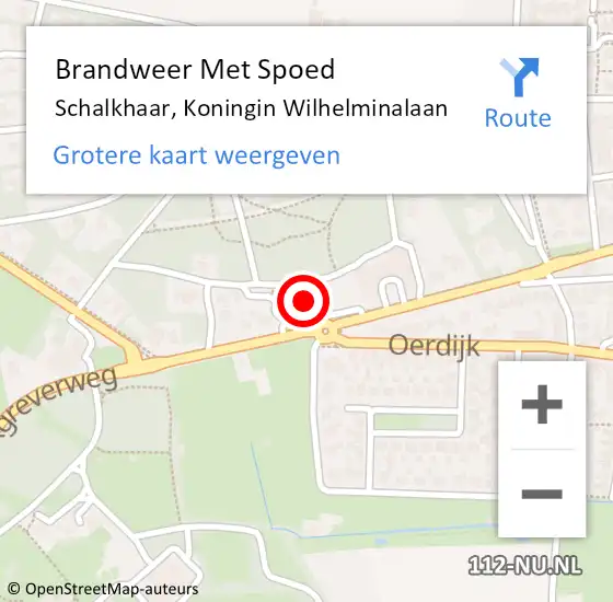 Locatie op kaart van de 112 melding: Brandweer Met Spoed Naar Schalkhaar, Koningin Wilhelminalaan op 5 mei 2022 23:15