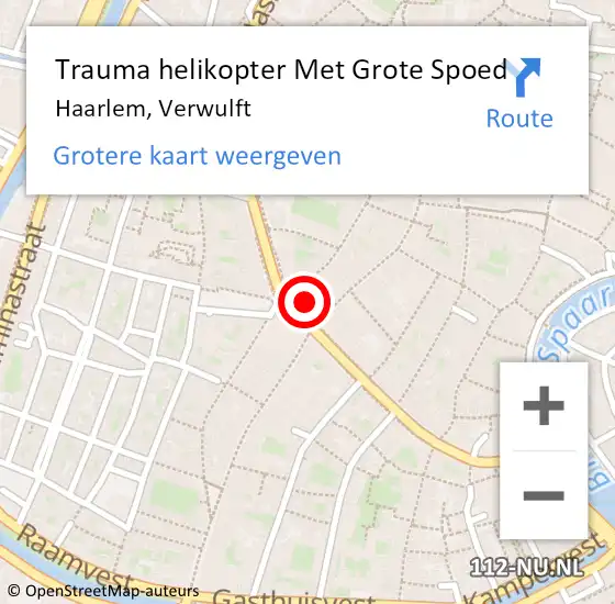 Locatie op kaart van de 112 melding: Trauma helikopter Met Grote Spoed Naar Haarlem, Verwulft op 5 mei 2022 23:19