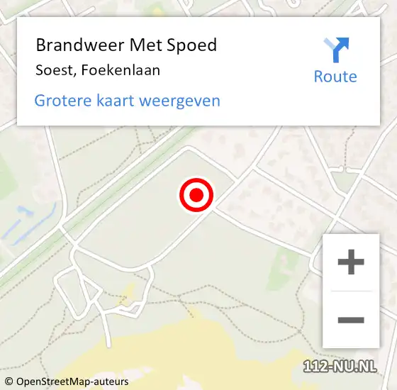 Locatie op kaart van de 112 melding: Brandweer Met Spoed Naar Soest, Foekenlaan op 5 mei 2022 23:52