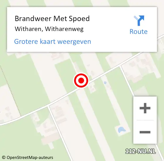 Locatie op kaart van de 112 melding: Brandweer Met Spoed Naar Witharen, Witharenweg op 5 mei 2022 23:55