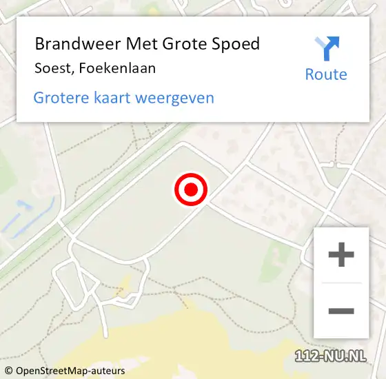 Locatie op kaart van de 112 melding: Brandweer Met Grote Spoed Naar Soest, Foekenlaan op 5 mei 2022 23:56