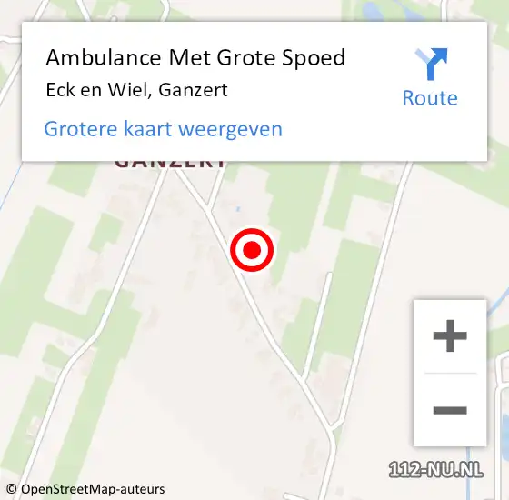 Locatie op kaart van de 112 melding: Ambulance Met Grote Spoed Naar Eck en Wiel, Ganzert op 6 mei 2022 02:14