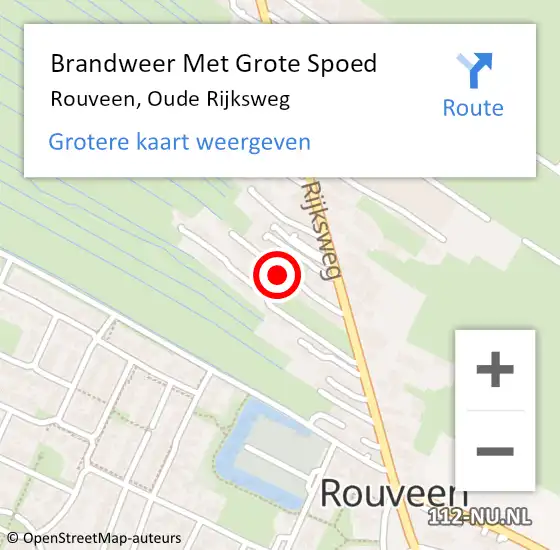 Locatie op kaart van de 112 melding: Brandweer Met Grote Spoed Naar Rouveen, Oude Rijksweg op 6 mei 2022 02:34