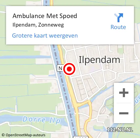 Locatie op kaart van de 112 melding: Ambulance Met Spoed Naar Ilpendam, Zonneweg op 6 mei 2022 03:30