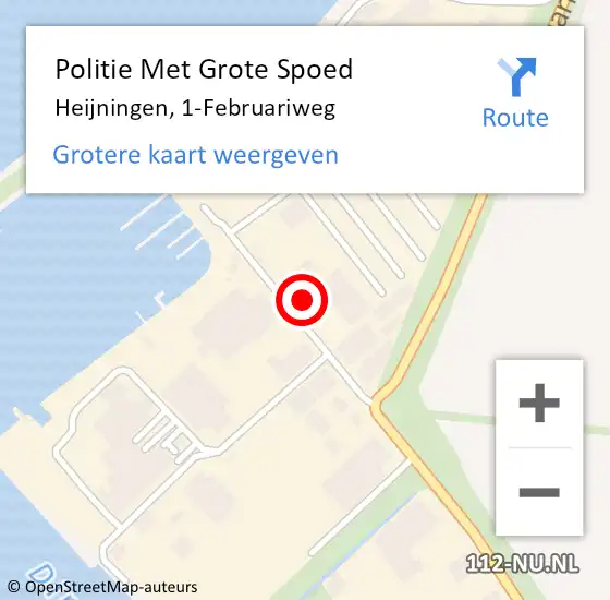 Locatie op kaart van de 112 melding: Politie Met Grote Spoed Naar Heijningen, 1-Februariweg op 6 mei 2022 05:43