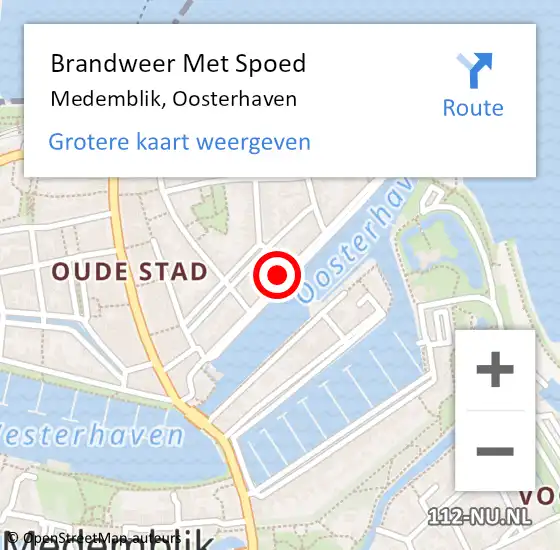 Locatie op kaart van de 112 melding: Brandweer Met Spoed Naar Medemblik, Oosterhaven op 6 mei 2022 08:31