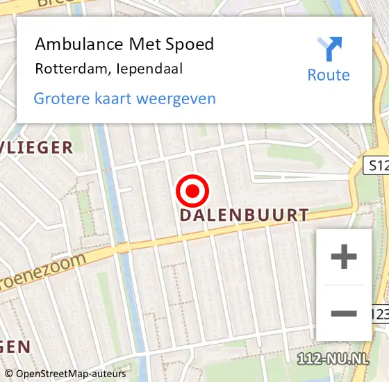 Locatie op kaart van de 112 melding: Ambulance Met Spoed Naar Rozenburg, Iependaal op 6 mei 2022 10:39