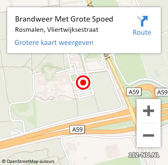 Locatie op kaart van de 112 melding: Brandweer Met Grote Spoed Naar Rosmalen, Vliertwijksestraat op 6 mei 2022 10:44