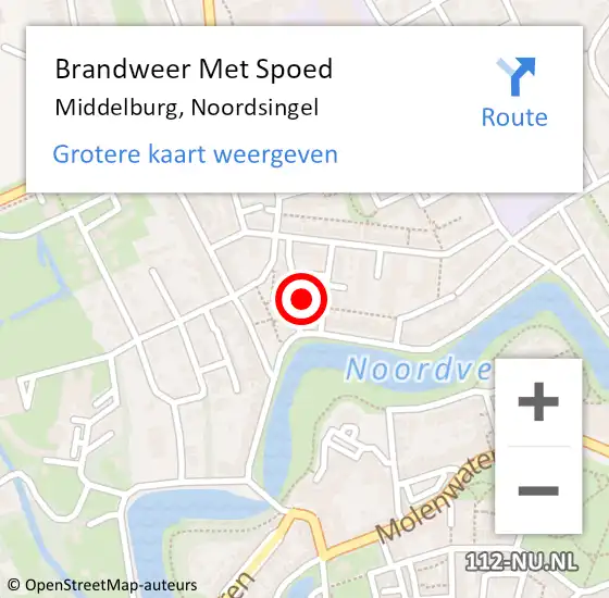 Locatie op kaart van de 112 melding: Brandweer Met Spoed Naar Middelburg, Noordsingel op 6 mei 2022 11:24