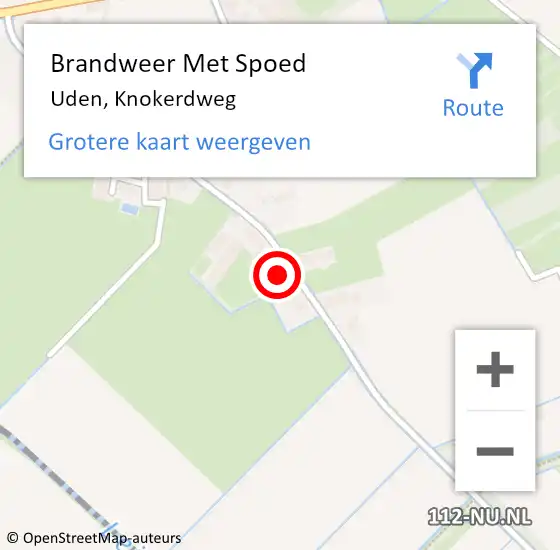 Locatie op kaart van de 112 melding: Brandweer Met Spoed Naar Uden, Knokerdweg op 6 mei 2022 11:36