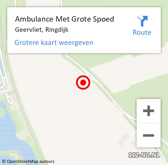 Locatie op kaart van de 112 melding: Ambulance Met Grote Spoed Naar Geervliet, Ringdijk op 6 mei 2022 11:59