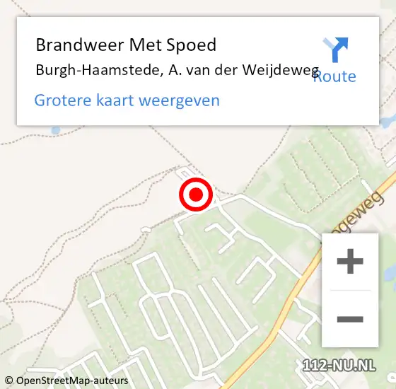 Locatie op kaart van de 112 melding: Brandweer Met Spoed Naar Burgh-Haamstede, A. van der Weijdeweg op 6 mei 2022 12:00