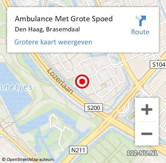 Locatie op kaart van de 112 melding: Ambulance Met Grote Spoed Naar Den Haag, Brasemdaal op 6 mei 2022 12:14