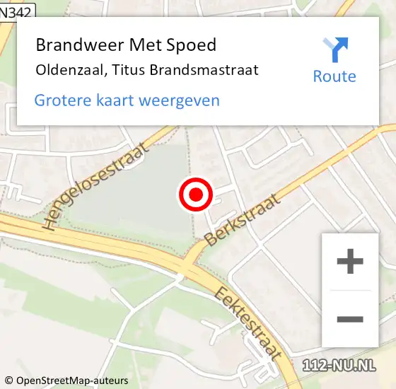 Locatie op kaart van de 112 melding: Brandweer Met Spoed Naar Oldenzaal, Titus Brandsmastraat op 6 mei 2022 12:32