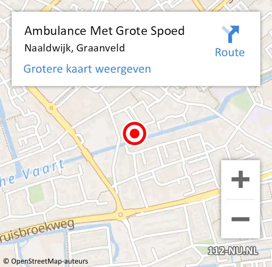 Locatie op kaart van de 112 melding: Ambulance Met Grote Spoed Naar Naaldwijk, Graanveld op 6 mei 2022 12:35