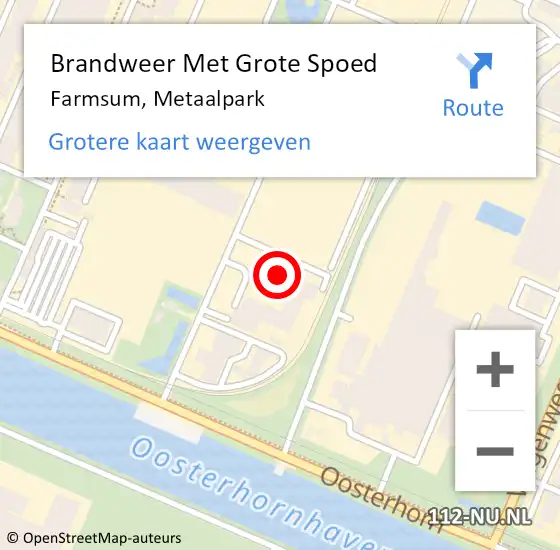 Locatie op kaart van de 112 melding: Brandweer Met Grote Spoed Naar Farmsum, Metaalpark op 6 mei 2022 13:05