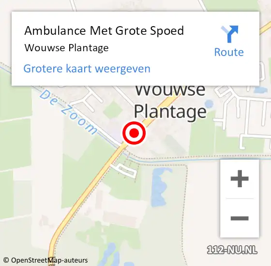 Locatie op kaart van de 112 melding: Ambulance Met Grote Spoed Naar Wouwse Plantage op 6 mei 2022 13:34