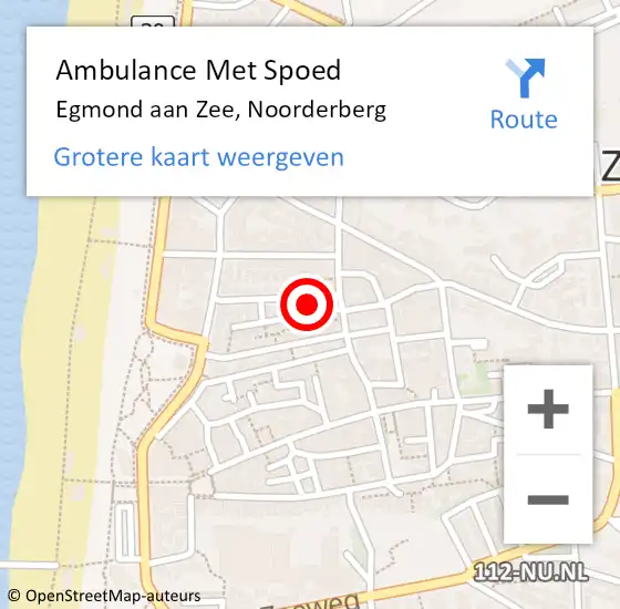 Locatie op kaart van de 112 melding: Ambulance Met Spoed Naar Egmond aan Zee, Noorderberg op 6 mei 2022 15:19