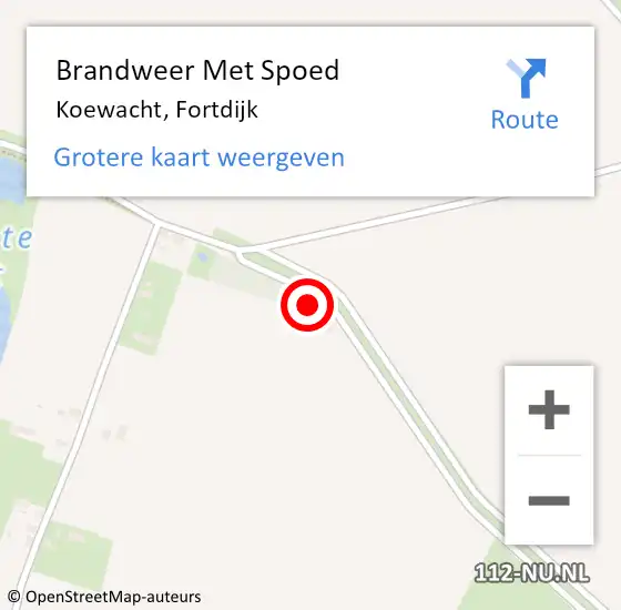 Locatie op kaart van de 112 melding: Brandweer Met Spoed Naar Koewacht, Fortdijk op 6 mei 2022 15:34