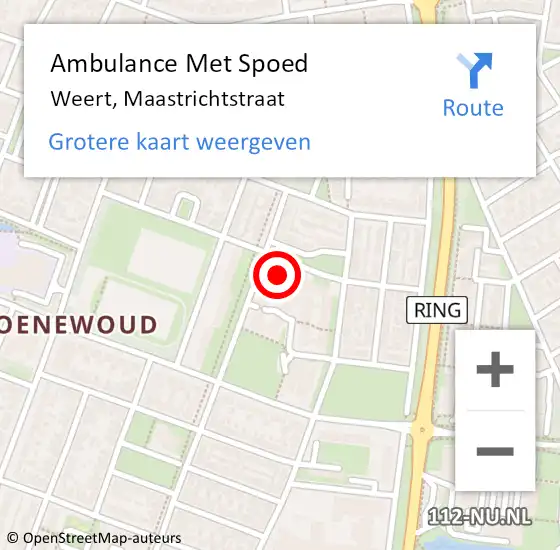 Locatie op kaart van de 112 melding: Ambulance Met Spoed Naar Weert, Maastrichtstraat op 6 mei 2022 15:36