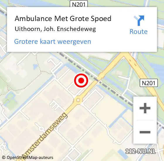 Locatie op kaart van de 112 melding: Ambulance Met Grote Spoed Naar Uithoorn, Joh. Enschedeweg op 6 mei 2022 15:43