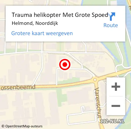 Locatie op kaart van de 112 melding: Trauma helikopter Met Grote Spoed Naar Helmond, Noorddijk op 6 mei 2022 15:48